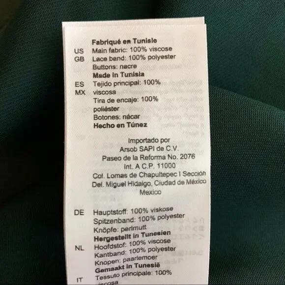 Sandro green Verden lace inset‎ blouse small new - Picture 11 of 11